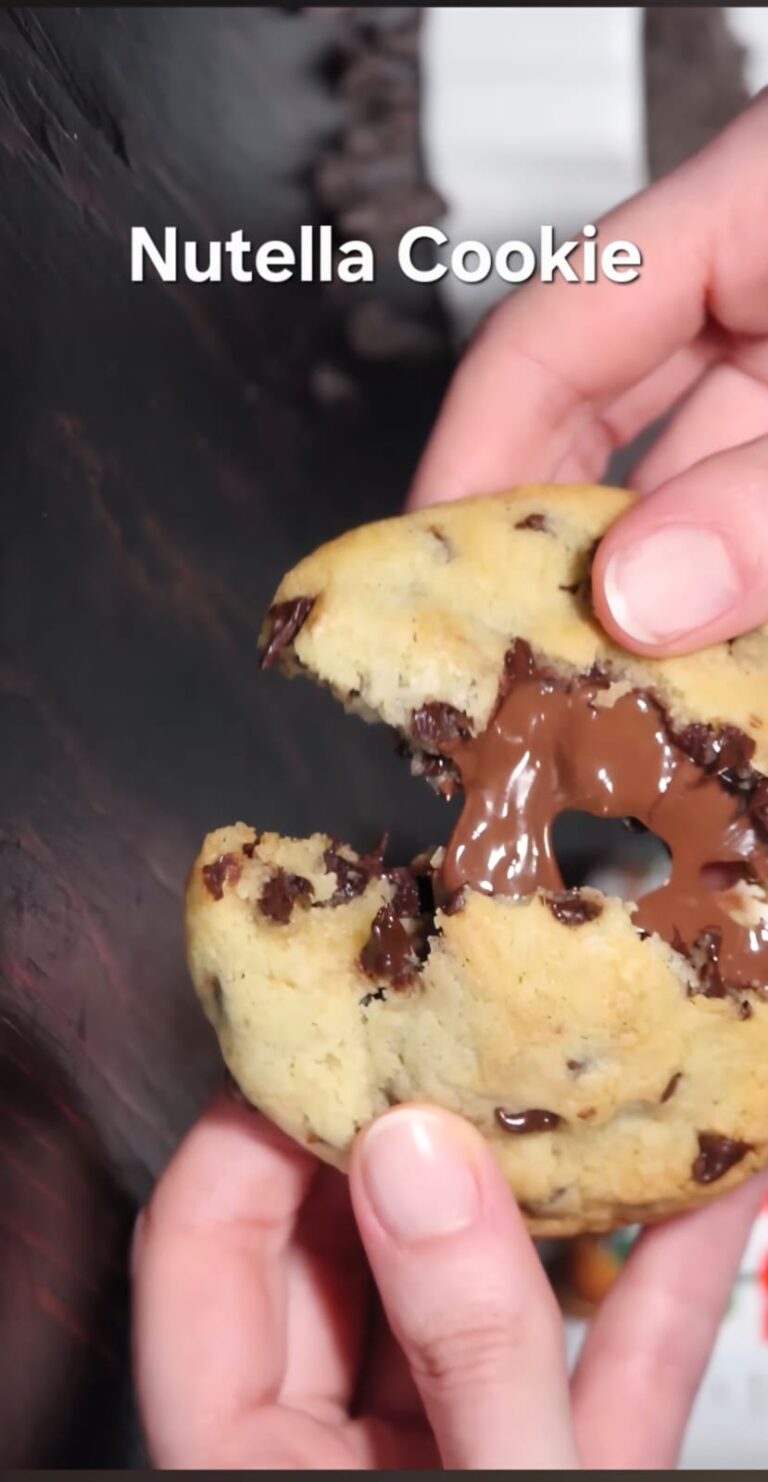 Bakery Style Eggless Chocolate Chip Nutella Cookies
