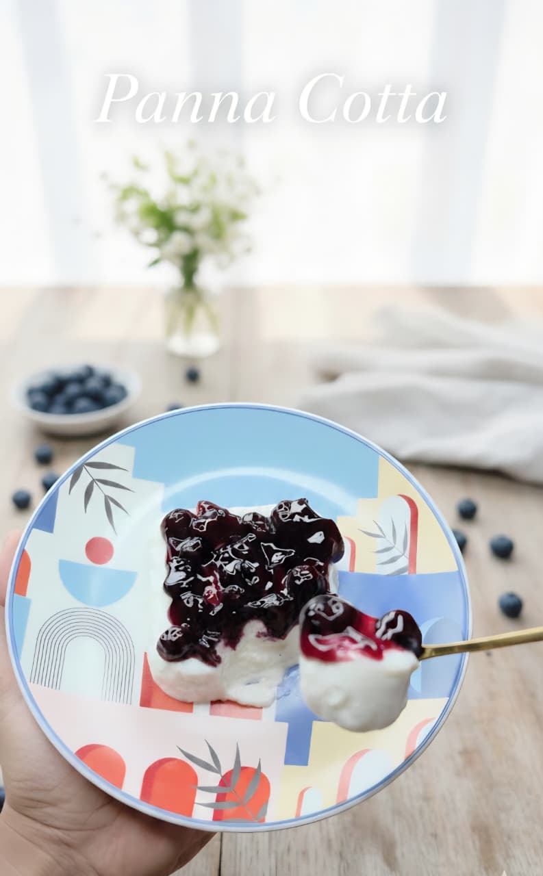 Panna Cotta with Hot Berry Compote